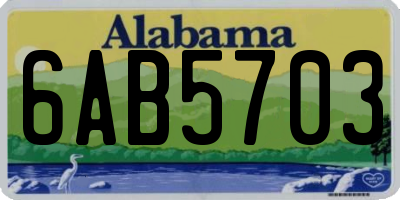 AL license plate 6AB5703