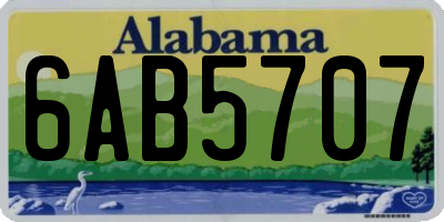 AL license plate 6AB5707