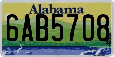 AL license plate 6AB5708