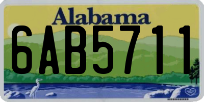 AL license plate 6AB5711