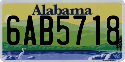 AL license plate 6AB5718