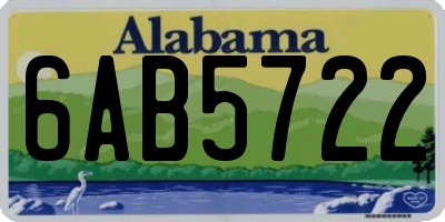 AL license plate 6AB5722