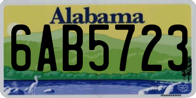 AL license plate 6AB5723