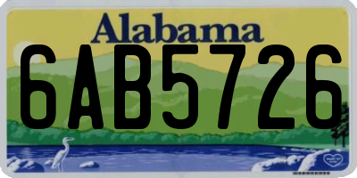 AL license plate 6AB5726