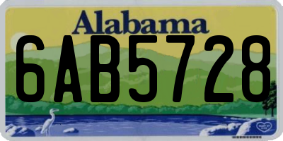 AL license plate 6AB5728
