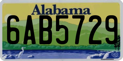 AL license plate 6AB5729