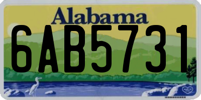 AL license plate 6AB5731