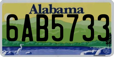 AL license plate 6AB5733