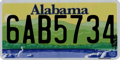 AL license plate 6AB5734