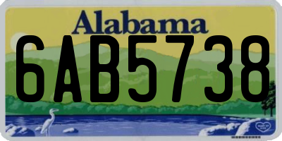 AL license plate 6AB5738
