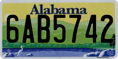 AL license plate 6AB5742