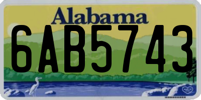 AL license plate 6AB5743