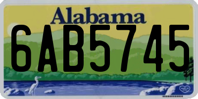 AL license plate 6AB5745