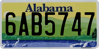 AL license plate 6AB5747