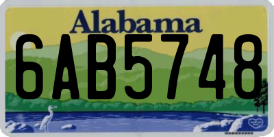 AL license plate 6AB5748
