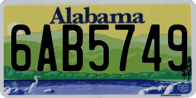 AL license plate 6AB5749