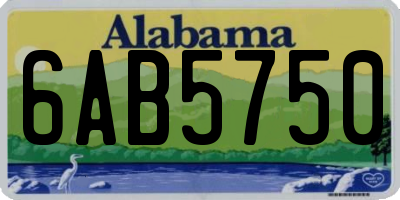 AL license plate 6AB5750