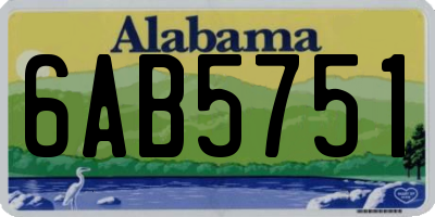AL license plate 6AB5751