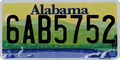 AL license plate 6AB5752