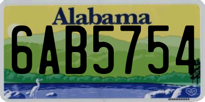 AL license plate 6AB5754