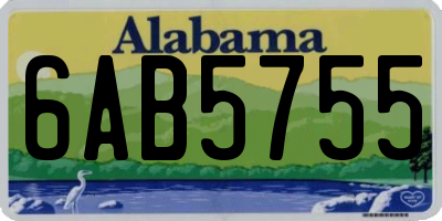 AL license plate 6AB5755