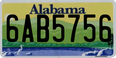 AL license plate 6AB5756