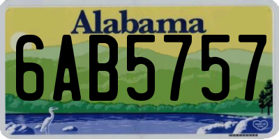 AL license plate 6AB5757