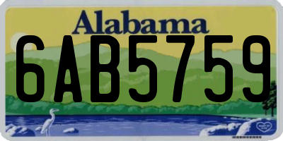 AL license plate 6AB5759