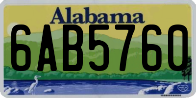 AL license plate 6AB5760