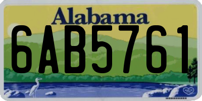 AL license plate 6AB5761