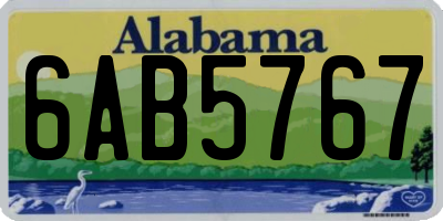 AL license plate 6AB5767
