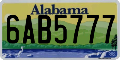 AL license plate 6AB5777