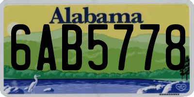 AL license plate 6AB5778