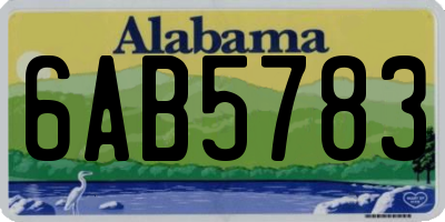 AL license plate 6AB5783