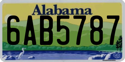 AL license plate 6AB5787