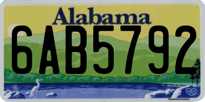 AL license plate 6AB5792