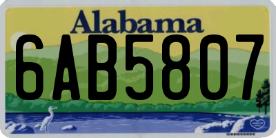 AL license plate 6AB5807