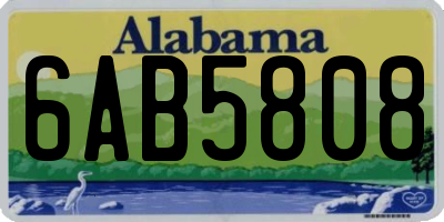 AL license plate 6AB5808