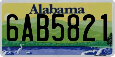 AL license plate 6AB5821