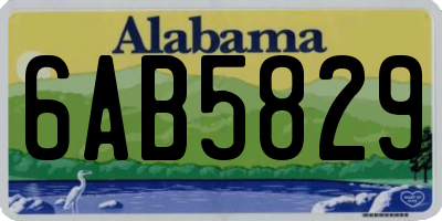 AL license plate 6AB5829