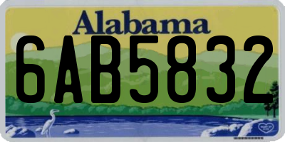AL license plate 6AB5832
