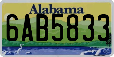 AL license plate 6AB5833