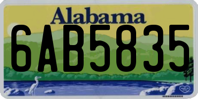 AL license plate 6AB5835