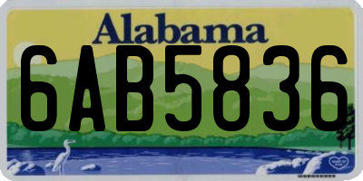 AL license plate 6AB5836