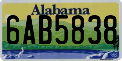 AL license plate 6AB5838
