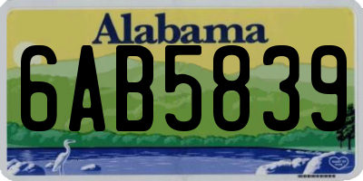 AL license plate 6AB5839