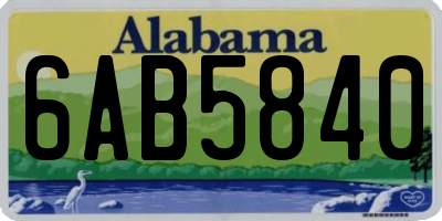 AL license plate 6AB5840