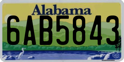 AL license plate 6AB5843