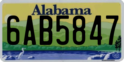 AL license plate 6AB5847