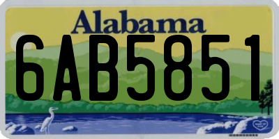 AL license plate 6AB5851